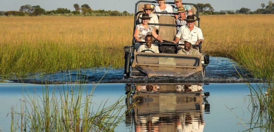 Family game drive in the Okavango Delta
