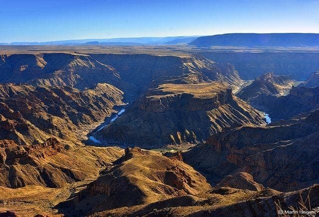 Layered cliffs of the Fish River Canyon, Namibia
